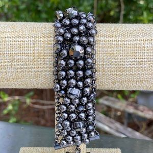 Hematite bracelet with beads and crystals